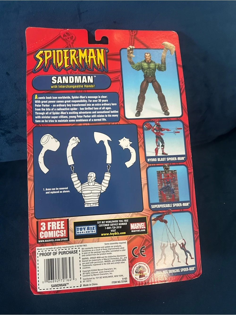 2004 Toy Biz Spider-Man Classics Sandman Interchangeable Hands Marvel Figure